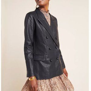 Anthropologie BlankNYC Angela Faux Leather Double-Breasted Blazer - NWT - Large